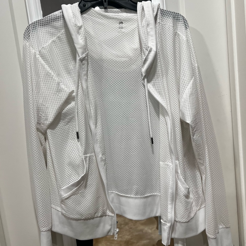 Ideology Gray Mesh Activewear Top